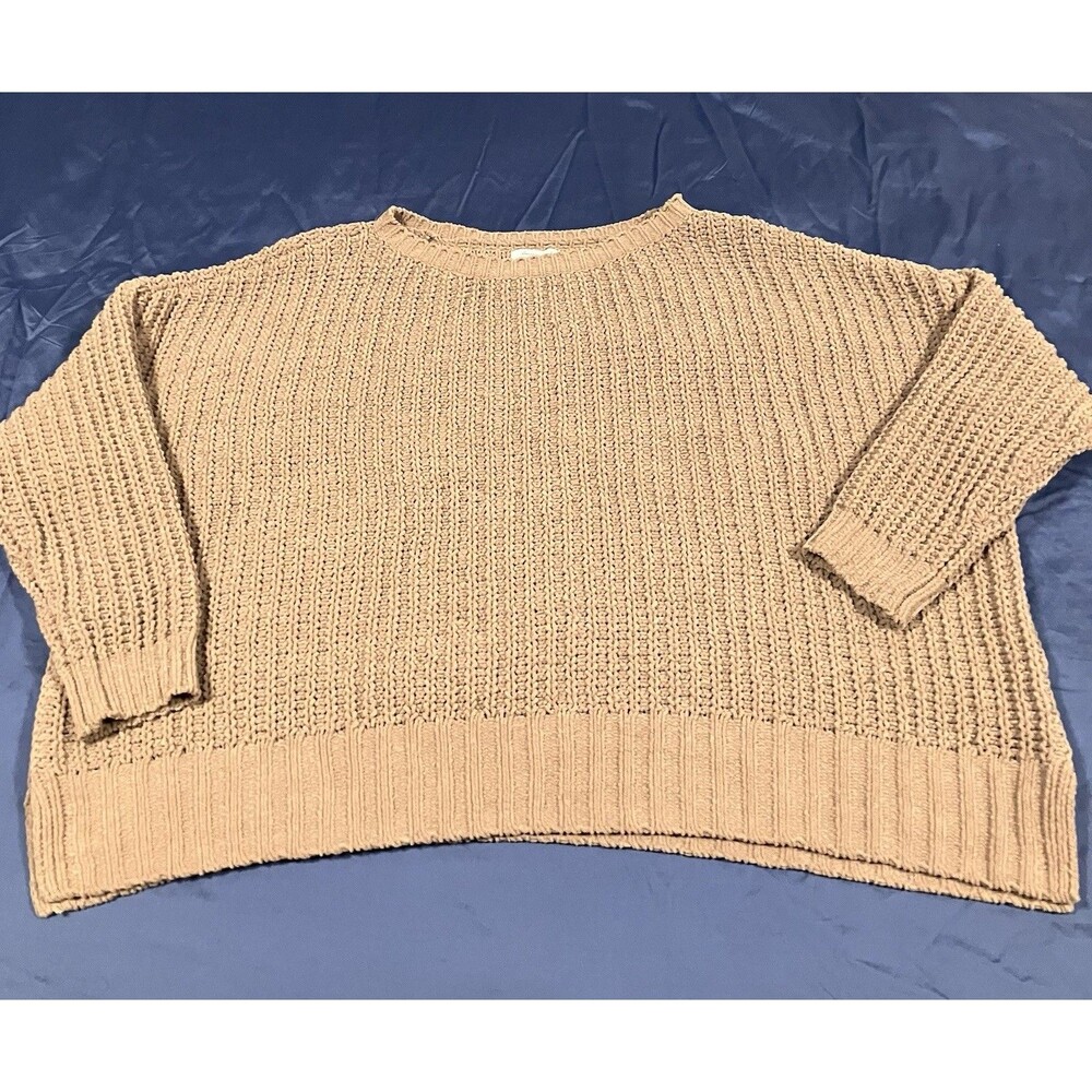 American Eagle Sweater Womens Sz Large Chunky Knit Oversized Pullover Brown Boho - Picture 6 of 9